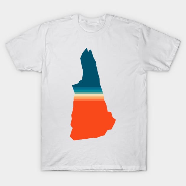 New Hampshire State Retro Map T-Shirt by n23tees